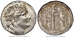SELEUCID KINGDOM. Antiochus VII Euergetes (Sidetes) (138-129 BC). AR tetradrachm (28mm, 16.57 gm, 11h). NGC MS 5/5 - 3/5, brushed. Posthumous issue un...