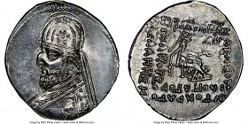 PARTHIAN KINGDOM. Mithradates III (ca. 87-80 BC). AR drachm (22mm, 12h). NGC Choice AU, brushed, die shift. Ecbatana mint. Diademed bust of Mithradate...