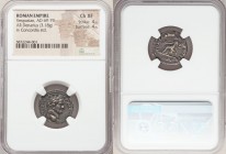 Vespasian (AD 69-79). AR denarius (19mm, 3.18gm, 7h). NGC Choice XF 4/5 - 4/5. Antioch, AD 72-73. IMP CAES VESP AVG P M COS IIII, laureate head of Ves...
