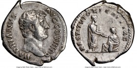 Hadrian (AD 117-138). AR denarius (19mm, 6h). NGC VF. Rome, AD 134-138. HADRIANVS-AVG COS III P P, bare-headed Hadrian right / RESTITVTORI GALLIAE, Ha...