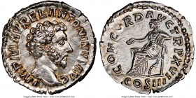 Marcus Aurelius, as Augustus (AD 161-180). AR denarius (18mm, 3.18 gm, 12h). NGC MS 5/5 - 3/5, brushed. Rome, AD 162. IMP M AVREL ANTONINVS AVG, bare ...
