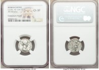 Lucilla (AD 164-182/3). AR denarius (17mm, 12h). NGC Choice XF. Rome. LVCILLAE AVGVSTA, draped bust of Lucilla right, seen from front, hair weaved and...
