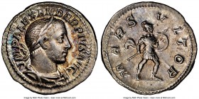 Severus Alexander (AD 222-235). AR denarius (mm, 12h). NGC XF. Rome, AD 231-235. IMP ALEXANDER PIVS AVG, laureate, draped and cuirassed bust of Alexan...