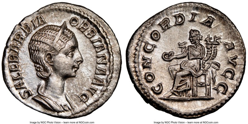 Orbiana (AD 225-227). AR denarius (20mm, 2.91 gm, 6h). NGC MS 5/5 - 4/5. Rome, A...