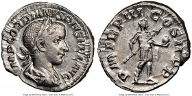 Gordian III (AD 238-244). AR denarius (20mm, 3.08 gm, 1h). NGC Choice AU 4/5 - 4/5. Rome, 4th issue, AD 241-243. IMP GORDIANVS PIVS FEL AVG, laureate,...