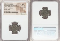 Constantine I the Great (AD 307-337). AE3 or BI nummus (18mm, 2.62 gm, 6h). NGC MS 5/5 - 3/5. Siscia, 5th officina, ca. AD 334-335. CONSTANTI-NVS MAX ...