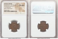 Constantine I the Great (AD 307-337). AE3 or BI nummus (19mm, 12h). NGC Choice AU. Rome, 1st officina, AD 316-317. IMP CONSTANTINVS PF AVG, laureate, ...