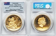 Elizabeth II gold Proof High Relief "Koala" 200 Dollars (2 oz) 2013-P PR69 Deep Cameo PCGS, Perth mint, KM1984. Mintage: 250. High Relief first year o...