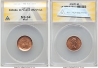 Elizabeth II Mint Error - Expanded Brockage Cent ND (1953-1964) MS64 Red ANACS, Royal Canadian mint, KM49. 

HID09801242017

© 2020 Heritage Aucti...