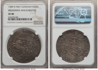 Brunswick-Wolfenbüttel. Julius Taler 1598 XF40 NGC, Goslar mint, KM-MB220, Dav-9067. Scarce type known as a Brillentaler or Specticle taler for the ey...