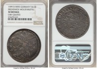 Brunswick-Wolfenbüttel. Heinrich Julius Taler 1599 XF Details (Obverse Graffiti) NGC, Goslar mint, Dav-9093. Scarce type knowns as a Wespentaler (wasp...