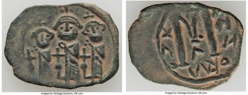 Arab-Byzantine. Anonymous "Three Standing Figures" Fals ND (638-643) Good VF, A-...