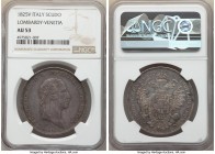 Lombardy-Venetia. Francis I Scudo 1825-V AU53 NGC, Venice mint, KM-C8.3. Lavender gray toning with orange highlights. 

HID09801242017

© 2020 Her...