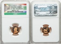 Republic gold Proof 1/10 Krugerrand 2014 PR70 Ultra Cameo NGC, KM105. One of First 300 Struck. AGW 0.1000 oz. 

HID09801242017

© 2020 Heritage Au...