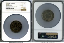 Geneva. Canton 10 Francs 1851 UNC Details (Environmental Damage) NGC, KM138. Mintage: 1,000. The 1851 date was not legal tender, issued for the shooti...