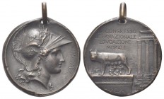 ROMA
Ventennio Fascista, dal 1923 al 1943.. Medaglia 1926 IV Congresso Internazionale Educazione Morale.
Æ gr. 8,08 mm 25,3
Dr. Testa di Roma, con ...
