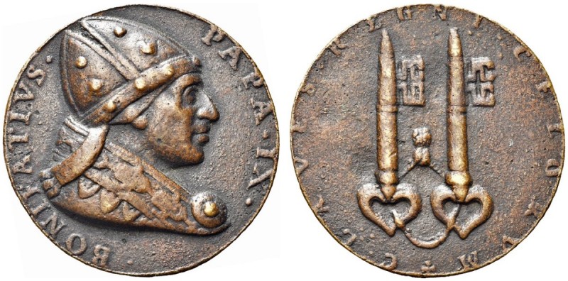 ROMA
Bonifacio IX (Pietro Tomacelli), 1389-1404.. Medaglia di restituzione.
Æ ...