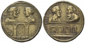 ROMA
Durante Benedetto XIV (Prospero Lorenzo Lambertini), 1740-1758.. Medaglia Anno Santo 1750 opus ignoto.
Æ gr. 41,63 mm 50
Dr. IES - VS MA - RIA...