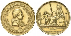 ROMA
Gregorio XVI (Bartolomeo Alberto Cappellari), 1831-1846.. Medaglia 1837 a. VII opus P. Girometti.
Æ dorato gr. 53,34 mm 51,7
Dr. GREGORIVS XVI...