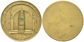 ROMA
Pio IX (Giovanni Maria Mastai Ferretti), 1846-1878.. Medaglia uniface di grande modulo 1851 opus N. Cerbara e G. Bianchi.
Æ dorato gr. 303,71 m...