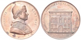 ROMA
Pio IX (Giovanni Maria Mastai Ferretti), 1846-1878.. Medaglia 1857 opus G. Bianchi.
Æ gr. 90,72 mm 58,6
Dr. PIVS IX - PONT MAX. Busto a d. con...