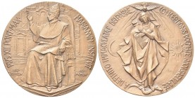 ROMA
Pio XII (Eugenio Pacelli), 1939-1958.. Medaglia 1955 opus E. Manfrini.
Æ gr. 107,53 mm 60,5
Dr. PIVS XII PONT MAX - MARIANVM INSTITVIT. Il Pon...