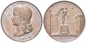 FRANCIA
Luigi XVII di Borbone, 1785-1795. . Medaglia postuma 1815-1830 ca. opus Depaulis e Jeuffroy.
Æ gr. 64,27 mm 50
Dr. LVDOVICVS XVII FRANCIAE ...