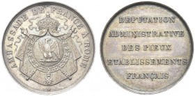 FRANCIA
II Impero Francese, 1852-1870.. Gettone per l’Ambasciata di Francia a Roma.
Ag gr. 18,97 mm 34
Dr. AMBASSADE DE FRANCE A ROME. Armi imperia...