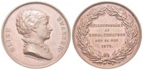 SVEZIA
Elise Hwasser (attrice teatrale), 1831-1894.. Medaglia 1875 opus A. Lindberg.
Æ gr. 32,38 mm 44,8
Dr. ELISE - HWASSER. Busto a d.; sotto, A ...