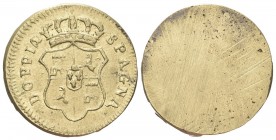 ITALIA
Senza indicazione di autorità emittente. Sec. XVIII.. Peso Monetale dell’8 Escudos o 8 Reales di Spagna.
Æ gr. 13,45 mm 26,4
Dr. DOPPIA - SP...