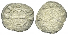 AREZZO
Repubblica, 1230-1250. . Denaro piccolo.
Æ gr. 0,42
Dr. (lunetta)DE ARITIO(lunetta). Croce patente.
Rv. S DONATVS. Mezza figura del Santo f...