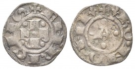 BOLOGNA
Repubblica, monetazione a nome di Enrico VI Imperatore, 1191-1336.. Bolognino piccolo.
Mi gr. 0,46
Dr. ENRICIIS. Le lettere I P R T in croc...