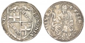 BOLOGNA
Adriano VI (Adriaan Florensz), 1522-1523.. Carlino.
Ag gr. 1,95
Dr. BONONIA - DOCET. Stemma di Bologna con cimasa fogliata con giglio.
Rv....