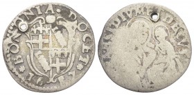 BOLOGNA
Innocenzo XI (Benedetto Odescalchi), 1676-1689.. Carlino 1687.
Ag gr. 1,70 
Dr. BONONIA DOCET. Stemma di Bologna semiovale in cornice; ai a...