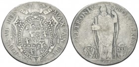 BOLOGNA
Pio VI (Giannangelo Braschi), 1775-1799.. Scudo Romano da 100 Bolognini 1777 a. III.
Ag gr. 25,82
Dr. PIVS VI PON - MAX AN III. Stemma oval...