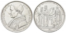 BOLOGNA
Gregorio XVI (Bartolomeo Alberto Cappellari), 1831-1846.. Scudo 1831 a. I.
Ag gr. 26,37
Dr. Busto a s. con zucchetto, mozzetta e stola.
Rv...