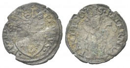 FANO
Paolo III (Alessandro Farnese), 1534-1549.. Quattrino.
Æ gr. 0,56
Dr. PAVLVS PP III, Stemma semiovale gigliato.
Rv. S PATERNIA - FANI PROT, I...