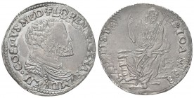 FIRENZE
Cosimo I de’ Medici, Duca di Firenze, 1537-1574, Granduca di Toscana dal 1569 al 1574.. Testone s. data (1565-1570).
Ag gr. 9,11
Dr. COSMVS...