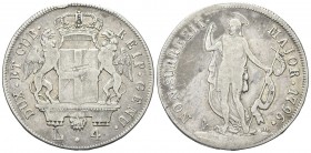 GENOVA
Dogi Biennali, 1528-1797. III Fase, 1637-1797.. 4 Lire 1796.
Ag gr. 16,41
Dr. DUX ET GUB REIP GENU. Stemma della Repubblica coronato e soste...