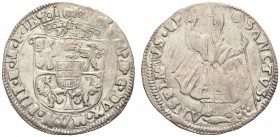 MANTOVA
Vincenzo I Gonzaga, 1587-1612. . Lira o Anselmino.
Ag gr. 5,74
Dr. VIN D G DVX MAN IIII E M F II. Stemma coronato.
Rv. SANCTVS - ANSELMVS ...