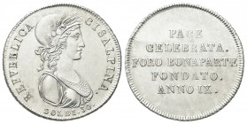 MILANO
Repubblica Cisalpina, 1800-1802.. 30 Soldi a. IX (1801) - Busto grande.
Ag 
Dr. Busto della Repubblica Cisalpina a d.
Rv. Scritta. 
Pag. 9...