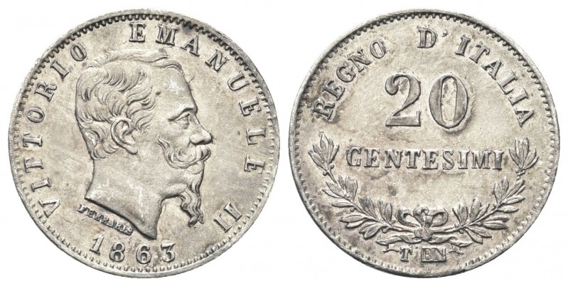 REGNO D’ITALIA
Vittorio Emanuele II, 1861-1878.. 20 Centesimi 1863 Torino, II° ...