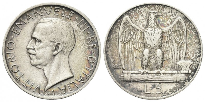 REGNO D’ITALIA
Vittorio Emanuele III, 1900-1943.. 5 Lire 1928 una rosetta Roma,...