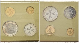 MALTA - SMOM
Ernesto Paterno Castello di Carcaci, 1955-1962. Set 1961 di quattro monete in blister: 10 Scudi, 5 Scudi, 2 Scudi e 1 Scudo.
Au e Ag gr...