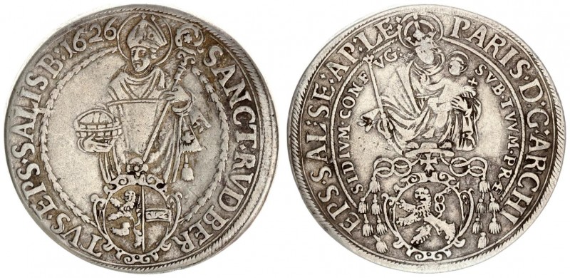 Austria Salzburg 1 Thaler 1626. Paris von Lodron(1619 - 1653). Averse: Madonna a...
