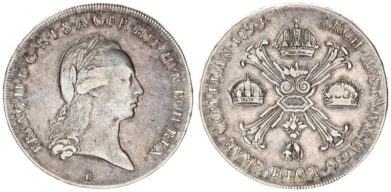 Austria Austrian Netherlands 1 Thaler 1793 B Kremnica. Franz II (1792-1806). Av:...