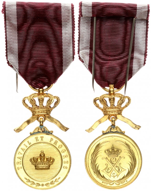 Belgium Medal 1980 Work and Progress Medal Excellent Quality Gilt Bronze 31. Wei...