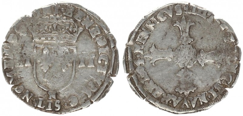 France 1/4 Ecu 1604 N Henry IV. (1589-1610) 1/4 Ecu 1604 N-Montpellier Duplessy....