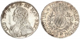 France 1 Ecu 1739 (9) Rare Louis XV (1715-1774) Mint mark: 9 (Rennes) Averse: Bust left. Averse Legend: LUD • XV • D • G • FR • ET • NAV • REX • Rever...