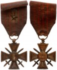 France Medal Badge 1918. Decoration medal France Republic 1914 - 1918 ribbon 2 star. 37mm. 20.2g. Copper